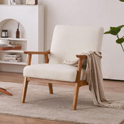 Mid-Century Accent Chair Modern Retro Leisure Chair with Solid Wood Frame