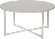 Jamestown Round Coffee Table Ashwood Rustic Wood Grain and Black Metal 