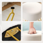 Soft Padded Ottoman Velvet Vanity Stool - Stool for Bedroom