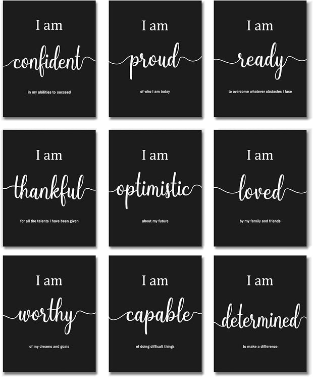 9 Pieces Inspirational Motivational Office & Bedroom Wall Art