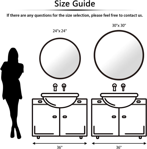 Black Round Wall Mirror