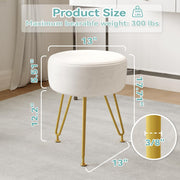 Soft Padded Ottoman Velvet Vanity Stool - Stool for Bedroom
