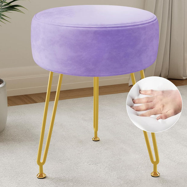 Soft Padded Ottoman Velvet Vanity Stool - Stool for Bedroom
