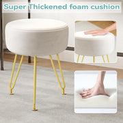 Soft Padded Ottoman Velvet Vanity Stool - Stool for Bedroom