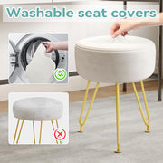 Soft Padded Ottoman Velvet Vanity Stool - Stool for Bedroom