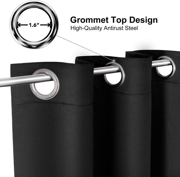 Grommet Blackout Drapes/Curtains for Bedroom and Living Room 