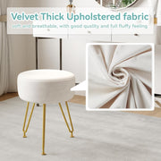 Soft Padded Ottoman Velvet Vanity Stool - Stool for Bedroom
