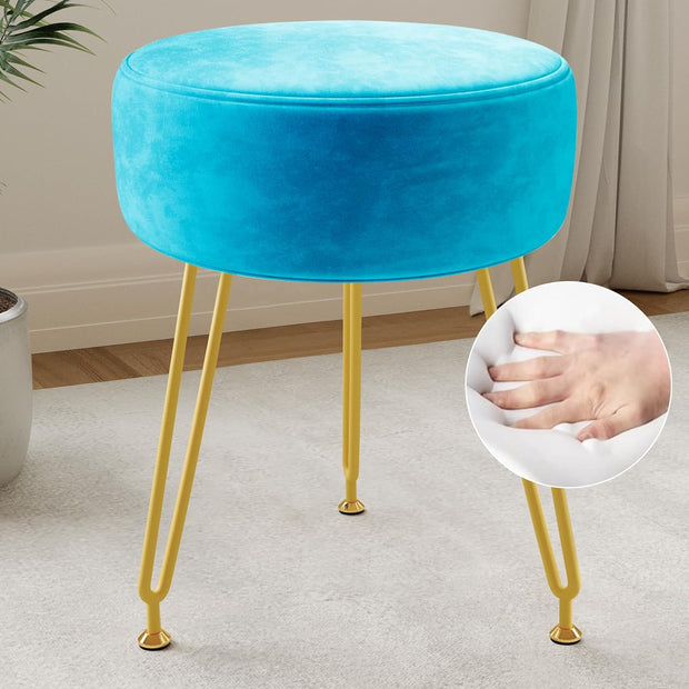 Soft Padded Ottoman Velvet Vanity Stool - Stool for Bedroom