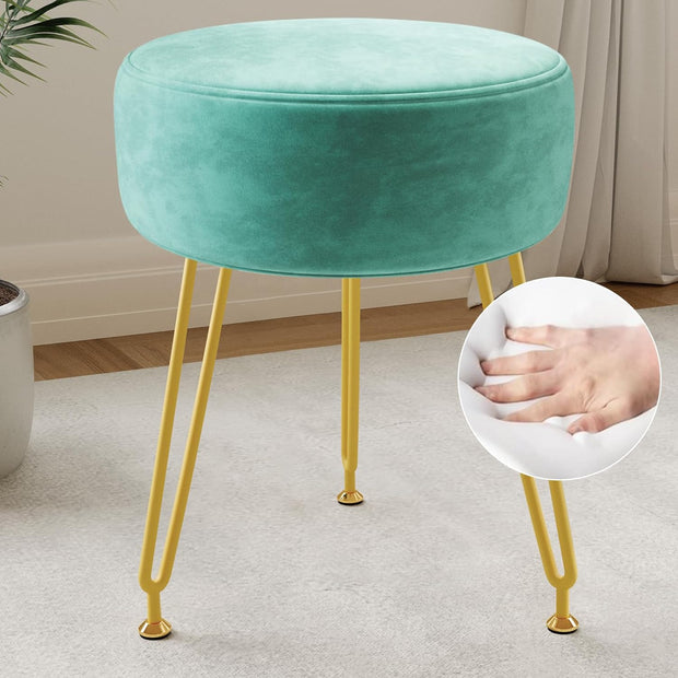 Soft Padded Ottoman Velvet Vanity Stool - Stool for Bedroom