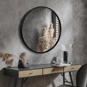 Black Round Wall Mirror