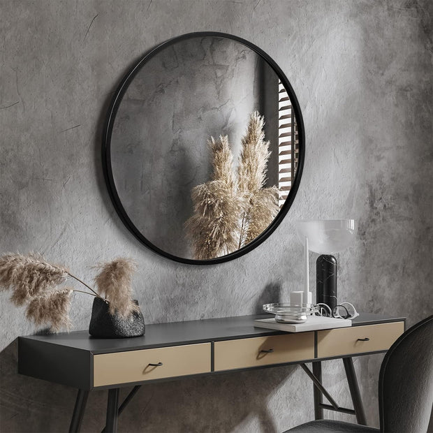 Black Round Wall Mirror