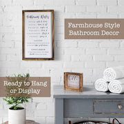 Farmhouse Bathroom Decor Wall Signs Set of 2 