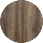 Jamestown Round Coffee Table Ashwood Rustic Wood Grain and Black Metal 