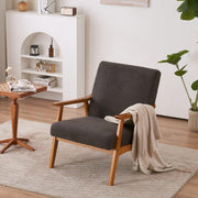 Mid-Century Accent Chair Modern Retro Leisure Chair with Solid Wood Frame