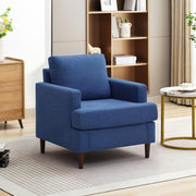 Modern Linen Fabric Armchair with Mid-Century Accent 