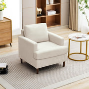 Modern Linen Fabric Armchair with Mid-Century Accent 