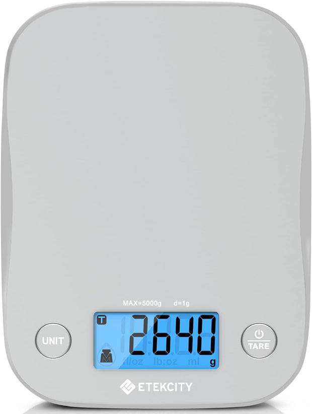Food Scale, Digital Kitchen Scale, 304 Stainless Steel, Weight in Grams and Ounces for Baking, Cooking, and Meal Prep, LCD Display, Medium