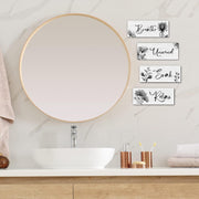 4 Pieces Bathroom Wall Art Rustic Farmhouse Decor Sign Relax Soak Unwind Breathe Wood Hanging Sign for Home Spa Bathroom Laundry Decor