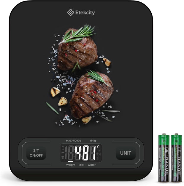 Food Scale, Digital Kitchen Scale, 304 Stainless Steel, Weight in Grams and Ounces for Baking, Cooking, and Meal Prep, LCD Display, Medium