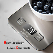 Food Scale, Digital Kitchen Scale, 304 Stainless Steel, Weight in Grams and Ounces for Baking, Cooking, and Meal Prep, LCD Display, Medium