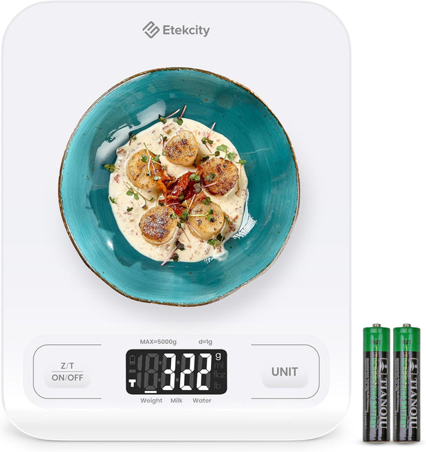 Food Scale, Digital Kitchen Scale, 304 Stainless Steel, Weight in Grams and Ounces for Baking, Cooking, and Meal Prep, LCD Display, Medium