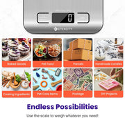 Food Scale, Digital Kitchen Scale, 304 Stainless Steel, Weight in Grams and Ounces for Baking, Cooking, and Meal Prep, LCD Display, Medium